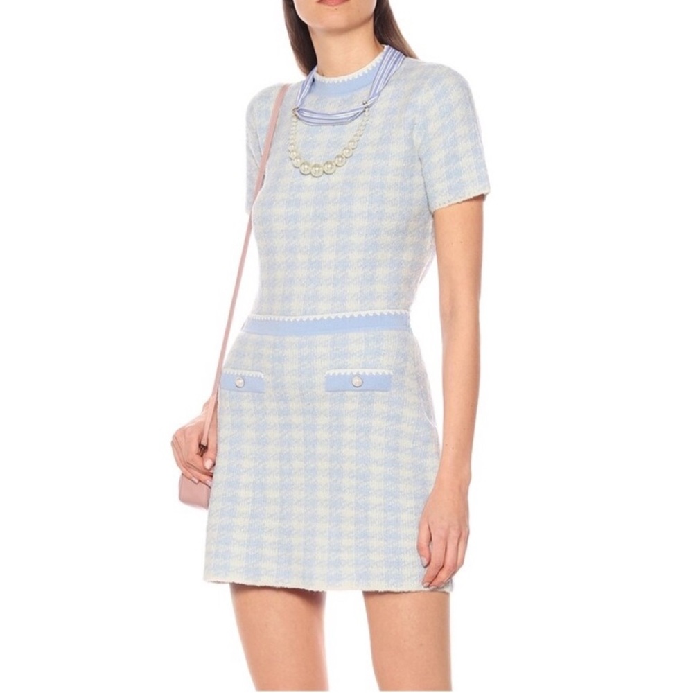 Miu Miu Houndstooth Mini Skirt